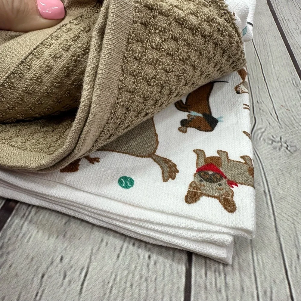 Humane world for animals decorative Dog Patterned kitchen Towel dog mom 3pk